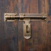 中式 门扣锁全铜门栓锁扣 大门纯铜插销复古木门免打孔黄铜插销老式