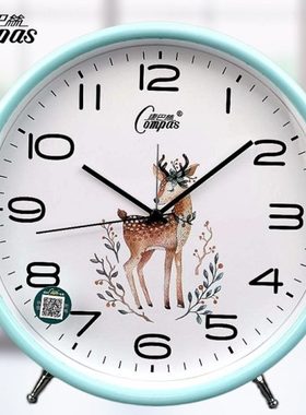 康巴丝钟表挂钟客厅现代简约个性时钟家用静音台钟座钟石英钟闹钟