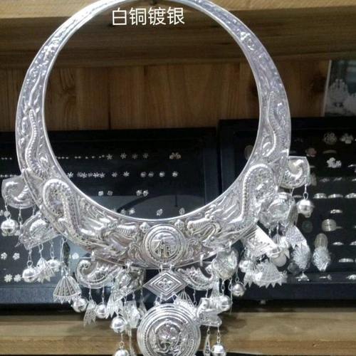 贵州少数民族特色银饰加厚苗银项圈女