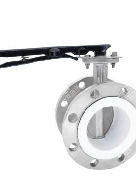 不锈钢304/316L衬四氟手柄涡轮法兰蝶阀D41F4/D341F4-10/16P