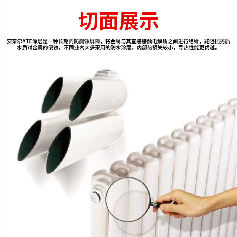 家用暖气片散热器碳钢双柱暖气片采暖片承压式集体供暖土暖气