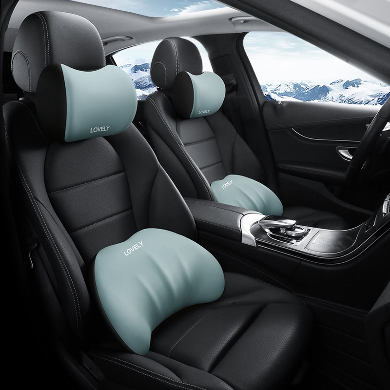 车载腰靠汽车头枕护颈枕车用记忆棉头枕腰靠护腰垫靠枕车内座椅枕