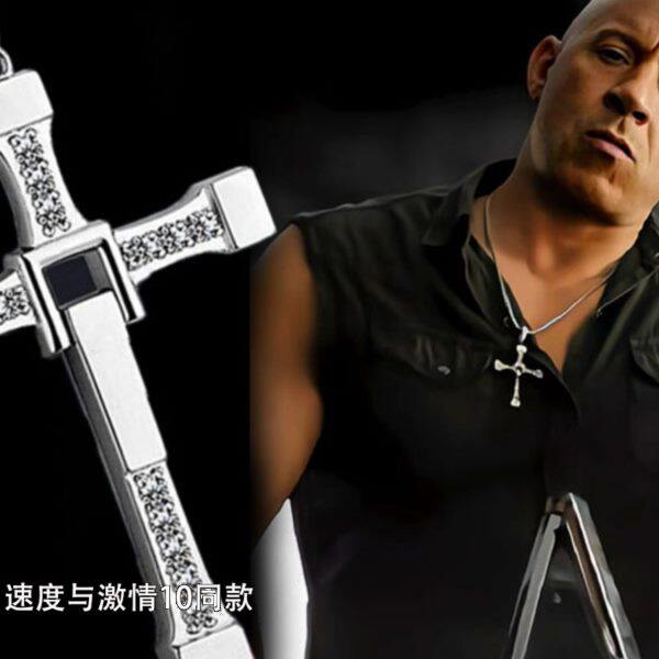 速度与激情10同款十字架纯银项链男潮欧美卫衣链潮牌百搭男士吊坠
