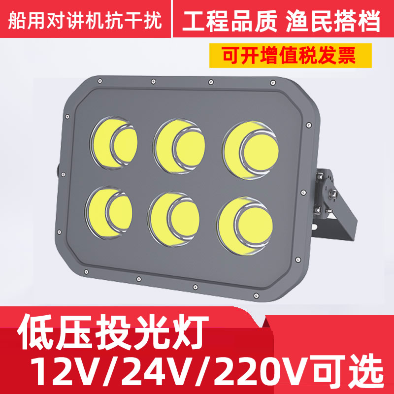 led投光c灯低压直流船用电瓶12V24V220V50W100W防水射灯户外泛光