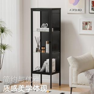 鲁德斯塔北欧简约玻璃门酒柜储物柜客厅展示痛柜手办墙角收纳柜子