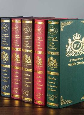 欧式复古烫金假书仿真书装饰书本摆件客厅道具模型书壳创意装饰品