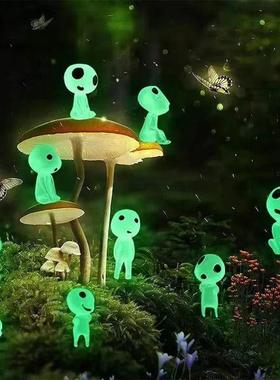 夜光外星人幽灵公主 精灵房间装饰微景观配件发光精灵桌面小摆件