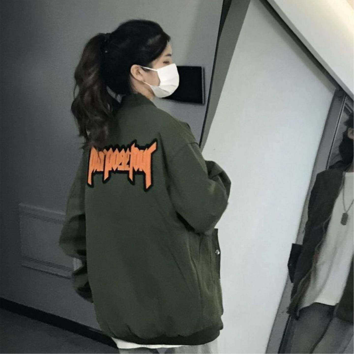 美式复古棒球服外套女春秋季时尚拼接撞色休闲百搭学生情侣夹克衫