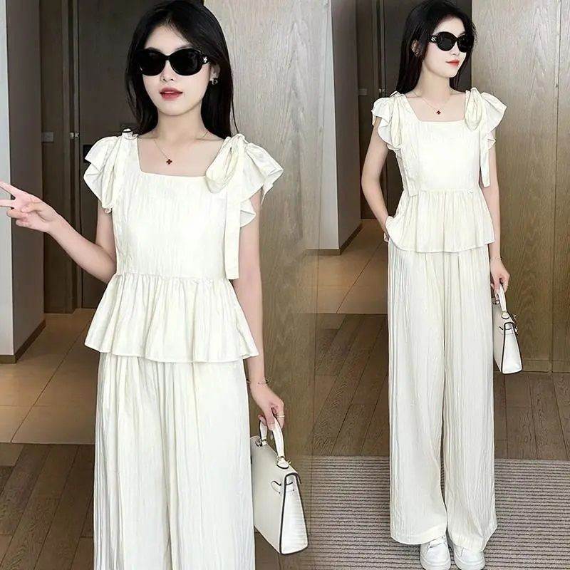 2026夏季新款韩版时尚休闲运动服套装女洋气妈妈装宽松显瘦两件套