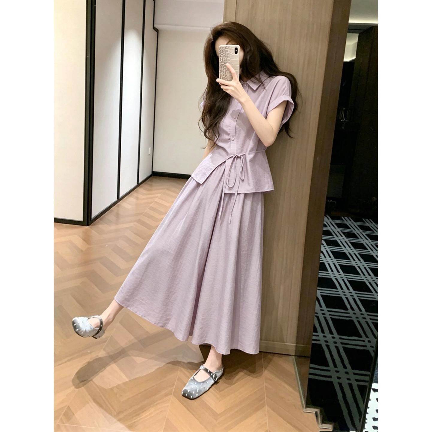 26新款超火一整套ootd穿搭休闲夏季漂亮小香风半身裙裤两件套装女
