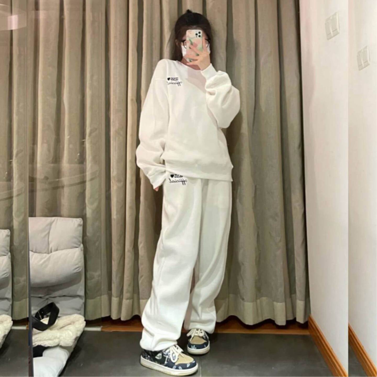 连帽卫衣卫裤运动套装女秋冬季宽松韩版网红高级感时尚休闲两件套