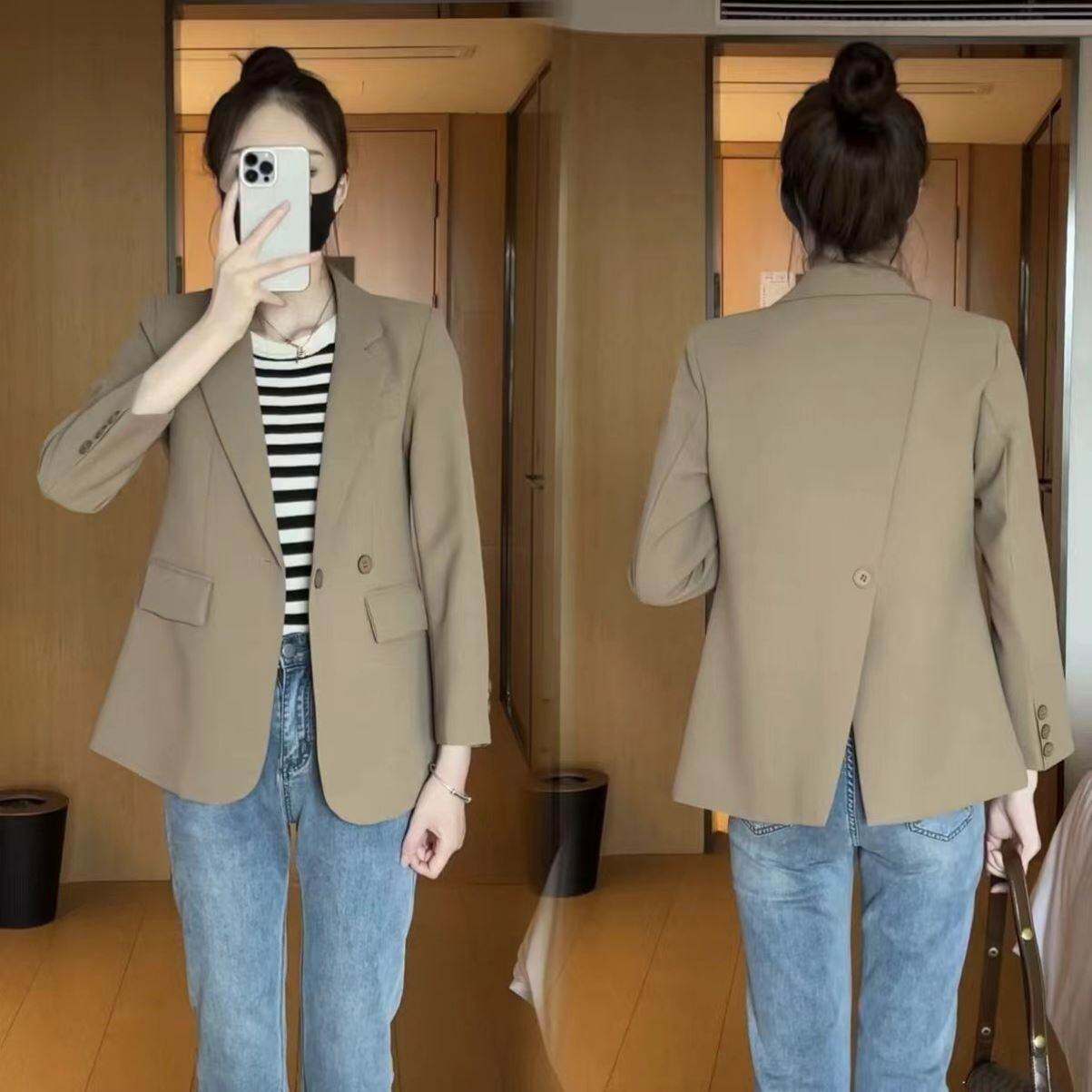 高档显瘦拉德西装开叉韩版外套春新款休闲女士设计小个子气质