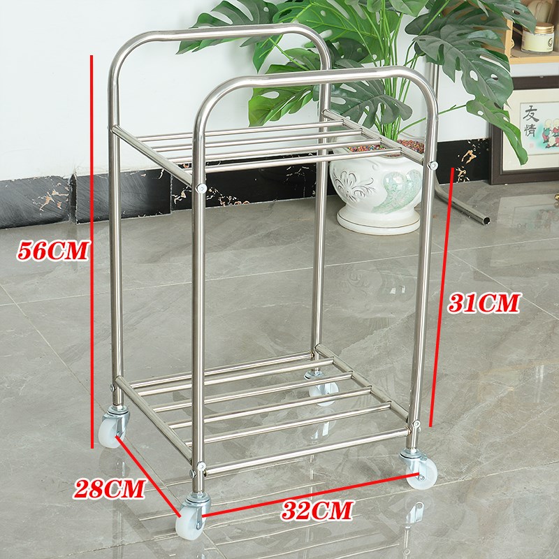 不锈钢带轮脸盆架推车式置物架卧室厨房置物架客T厅边几角几家居