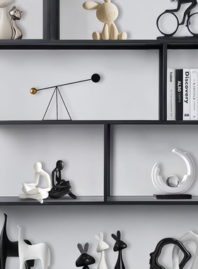 现代简约老板办公室装饰品摆件轻奢高档领导书柜高级Y感艺术工艺