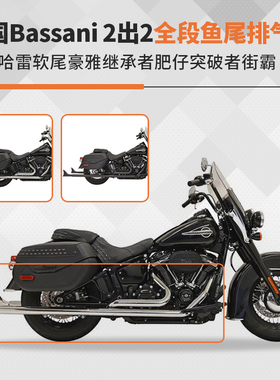 Bassani哈雷街霸路威凌动继承者豪雅改装鱼尾排气 Y匪帮全段黑色