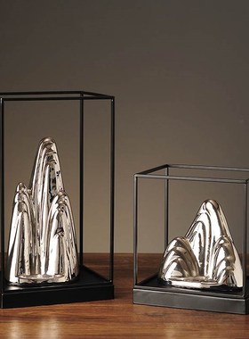 金山银山引财宝饰l品新中式客厅入口饰品创意引财宝老板办公工艺