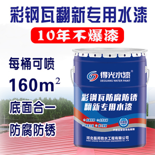 彩钢瓦翻新专用漆防水胶防锈防腐金属油漆免M除锈铁锈转化剂工业