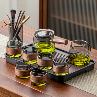 家用茶盘办公室客厅喝茶会客功夫茶杯2024.新款 玻璃茶具套装 泡茶