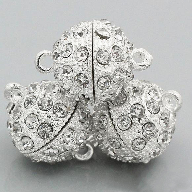 镀925银强力磁铁扣DIY穿珍珠项链磁G铁扣手链扣吸力扣收尾磁性扣