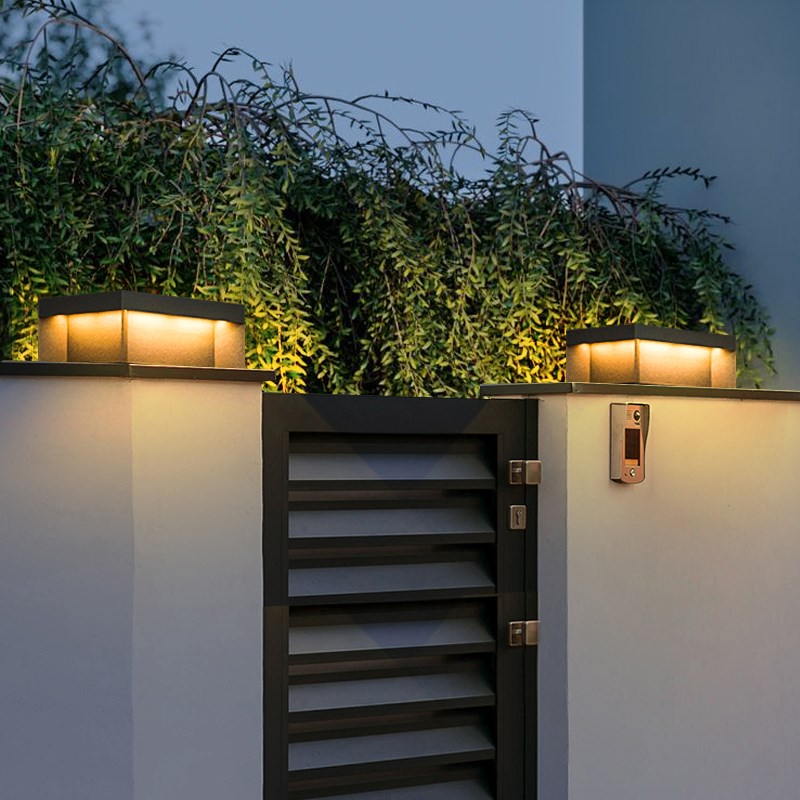 太阳能柱头灯户外j防水庭院灯室外别墅大门柱子灯现代简约围墙柱