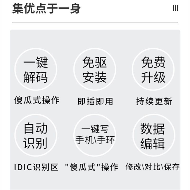 福睿nfc读卡器ic卡解码器门禁电梯卡复制器id配匙机nfc模拟加密