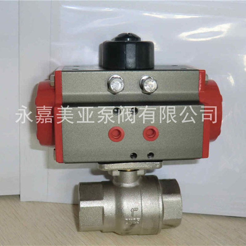 Q611F气动二片式球阀 气动丝扣球阀 气动不锈钢球阀 气动阀门