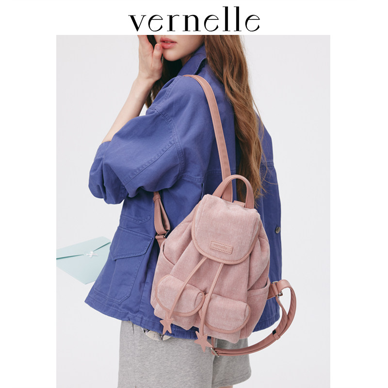 vernelle春夏原创复古小号GOGO双肩包出游百搭背包