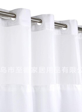 大环大圈230gsm华夫格防水防霉浴帘卫生间隔断帘双层可拆内帘跨境