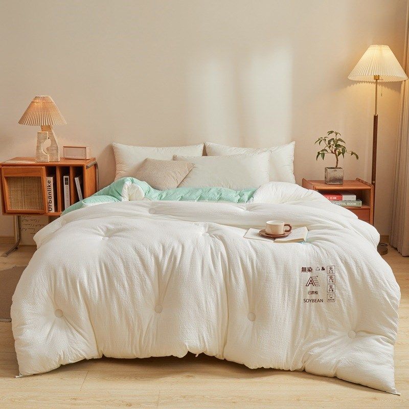 新款亲肤原棉提花大豆被春秋被加厚冬被子被芯冬被单被拉链子母被,床上用品,化纤被,淘宝优惠券,粉丝福利购,淘宝优惠卷