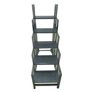 定制五层踏步带轮移动平台304不锈钢仓库踏步取货梯登高车实验室