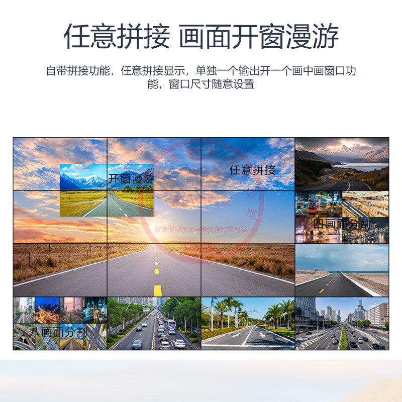 4K四路4进4出网络解码矩阵切换器64画面分割监控视频画面解码器