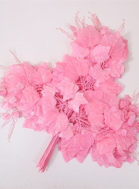 葡萄枝银杏叶仿真榕树叶树叶过胶塑料假树枝绿色植物叶银杏叶榕树