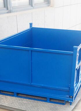 1411B折叠金属周转箱折叠式可堆垛汽车零件铁板箱