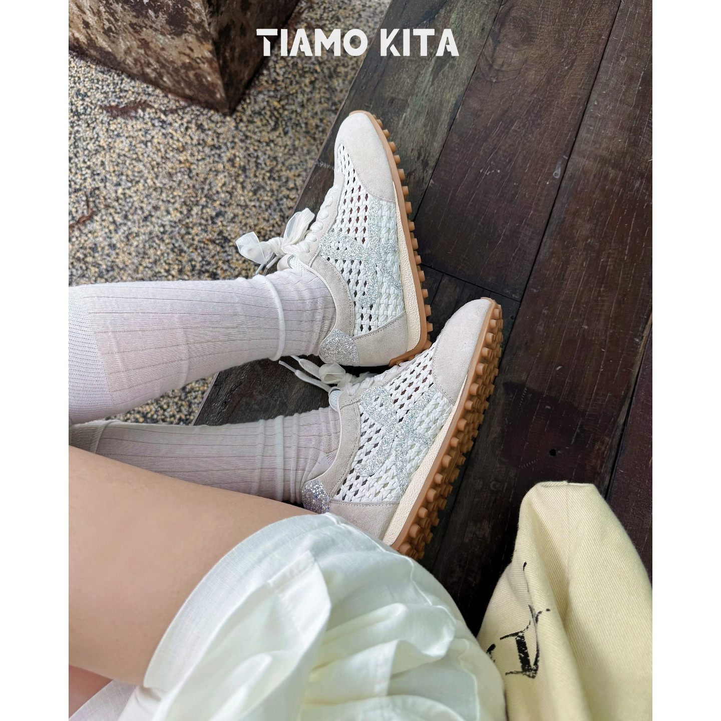 【小孙鞋二代】真皮编织德训新款网面编织方头休闲平底鞋德训鞋女