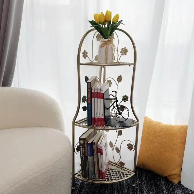 欧式铁艺户外花架三层架浴室置物B架折叠三角架墙角架转角架储物