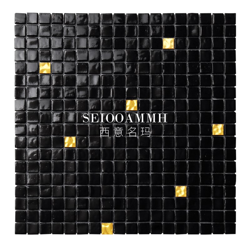 复古黑金繁星通体玻璃马赛克瓷砖化妆室浴室饭厅客厅玄.关阳台壁