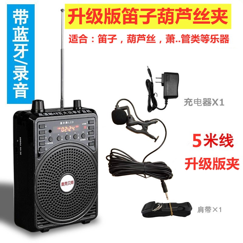 二胡无线扩音器48W大q功率扩音机教师导游用 笛子葫芦丝乐器拾音