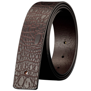 皮带男真皮不平滑扣打孔无头无扣百搭腰带男式牛皮商务裤带皮条