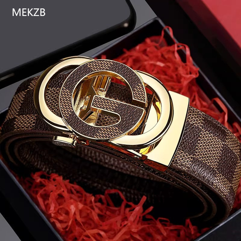 皮带男士真皮2026新款高档自动扣商务休闲格纹裤腰带男送礼送老公