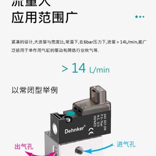 高频10mm微型电磁阀两位三通真空气动阀振动盘迷你小型气阀先导头