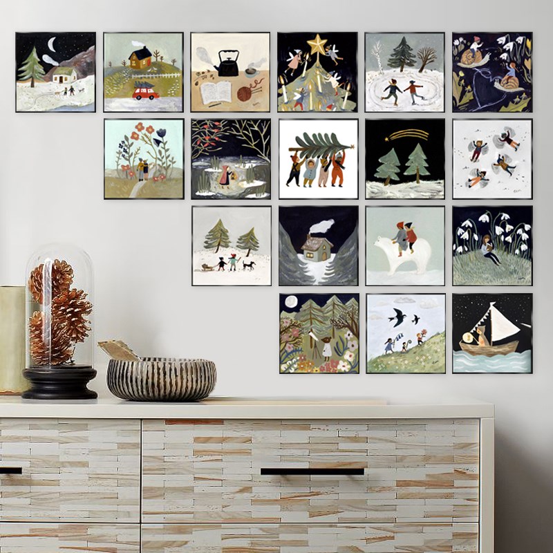 北欧卡通动物客厅装饰画简约沙发背景F房挂画可爱温馨卧室床头壁图片