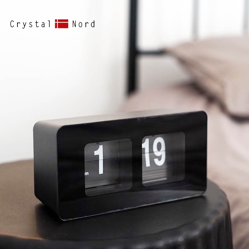 台式自动翻页钟表复古客厅摆件座钟现代J简约静音时钟个性创意台