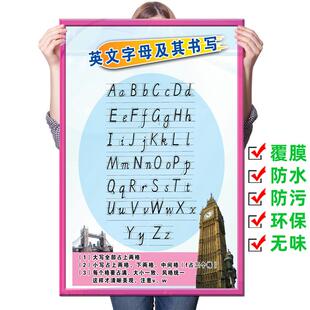 26个英语字母表书写国际音标学习单词16时态表不规则动词知识墙贴