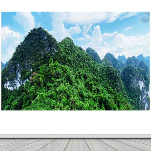 青山大山高山靠山招财风景画客厅办公室背景墙海报自粘贴纸装饰画
