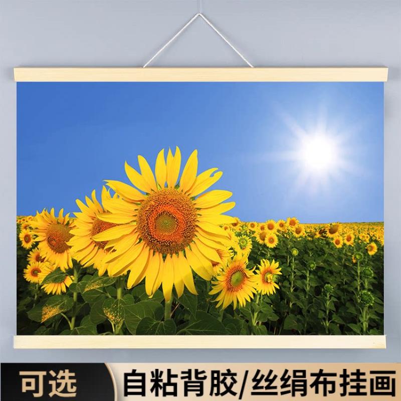 向日葵现代简约客厅餐厅壁画太阳花图案背景墙贴装饰挂画卧室床头