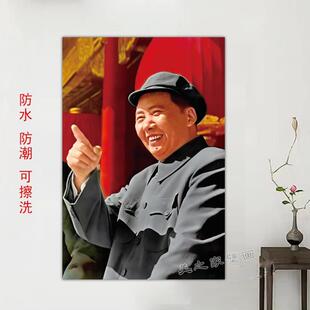 毛主席画像伟人头像伟大领袖城门留影客厅大厅背景墙画装饰贴画