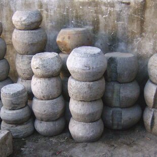 老石墩石人石墩青气老构件石鼓建筑石石雕摆件家用柱器包