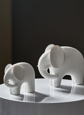 现代简约大象摆件一对客厅酒柜办公室G装饰品摆设样板房工艺品摆