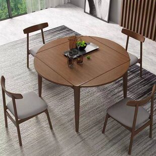 方桌变圆桌折叠餐桌圆形全实木多家用折叠餐桌圆变小户型方正方形