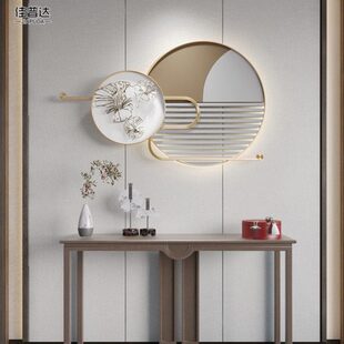 发光客厅沙发餐厅墙饰立体壁挂创意卧室新中式玄关墙面装饰挂件